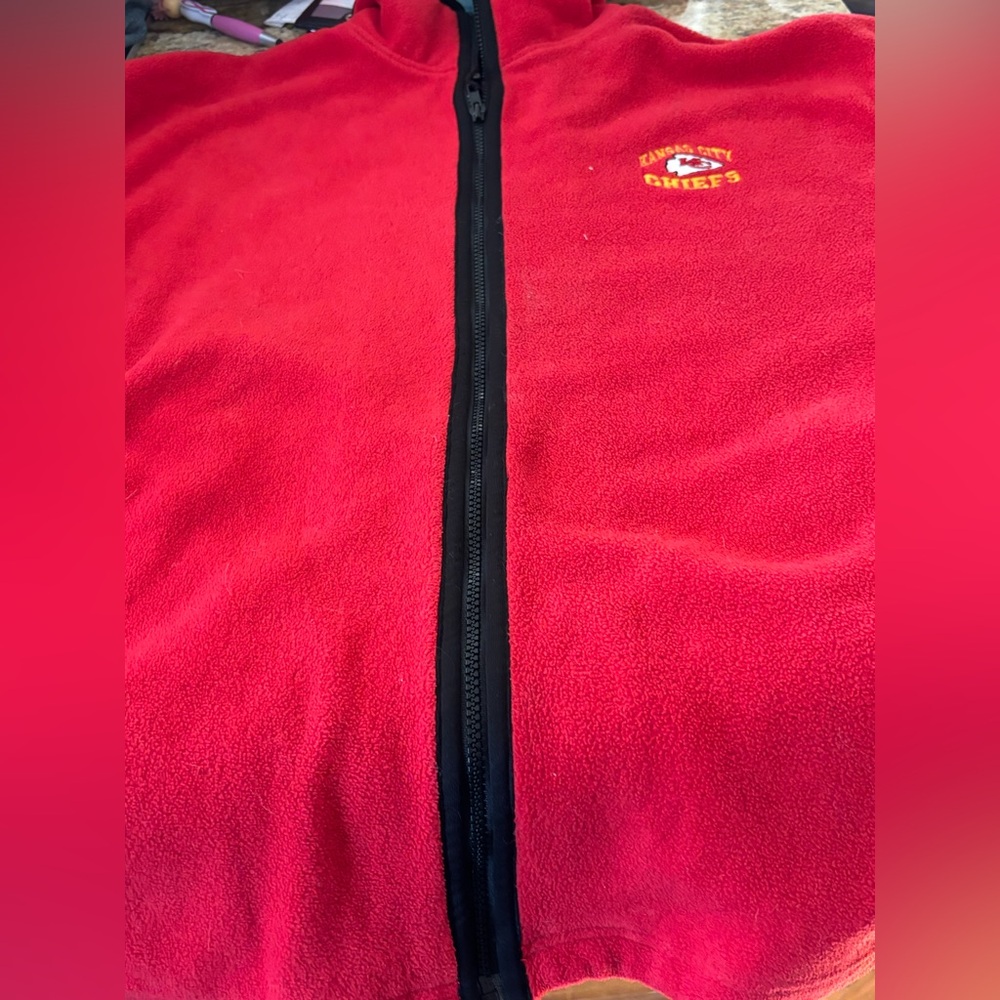 Iron Knights Vintage KC Chiefs Full Zip Fleece Men XL 90s Jacket NFL Kansas City